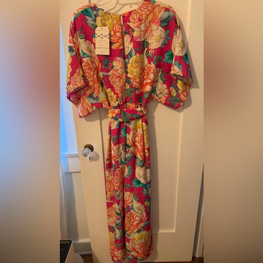FARM Rio Pink Floral Wide-Leg Jumpsuit - Picture 4 of 5